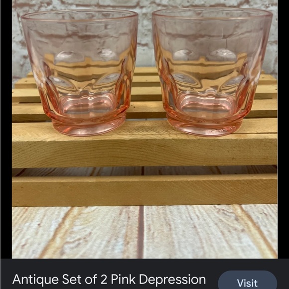 The two little glasses are the antique depression glass. But selling whole set. - Picture 7 of 7